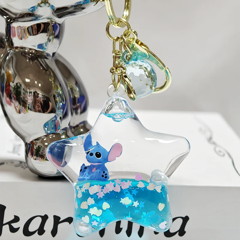 Five-Pointed Star Liquid Keychain