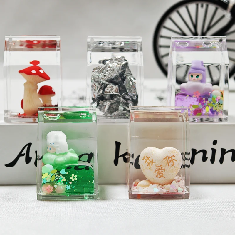 Milk Carton Liquid Keychain