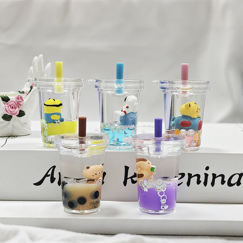 Liquid Milk Tea Cup Keychain